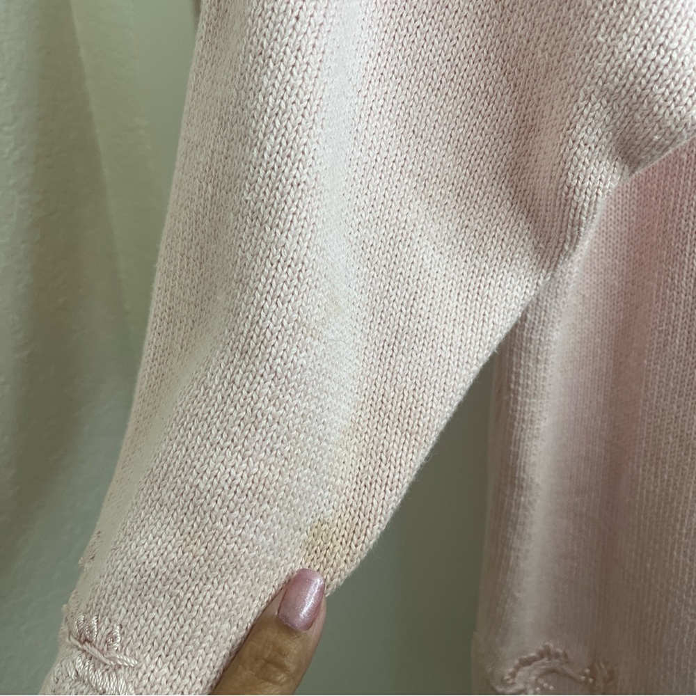 Venezia Light Pink Women's Cardigan Large Embroidered Detail Long Sleeve - Picture 11 of 15